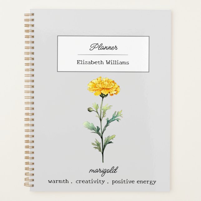 OCTOBRE MARIGOLD BIRTH FLOWER PERSONNALISÉ (Devant)