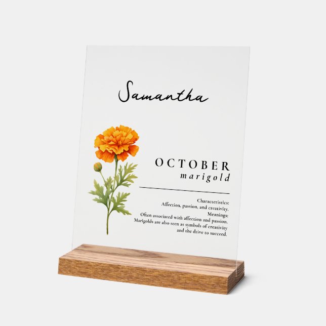 Octobre Mois de naissance Fleur Marigold Personnal (Angle)