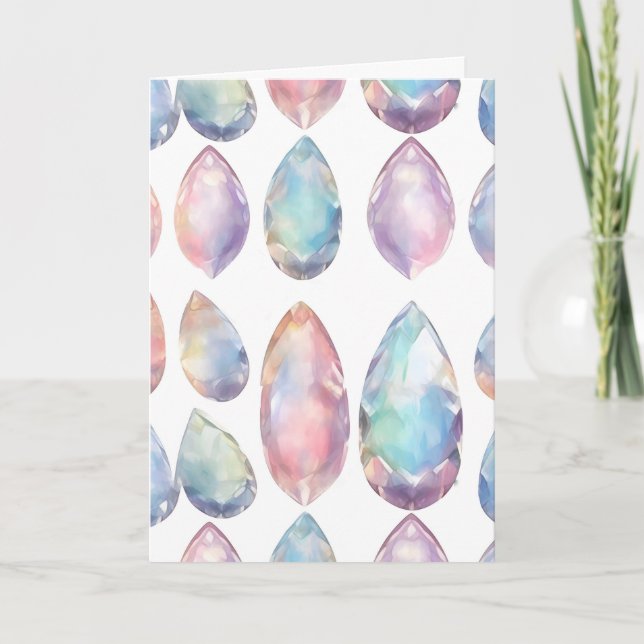 Octobre Opal Birthstone Carte d'anniversaire (Devant)