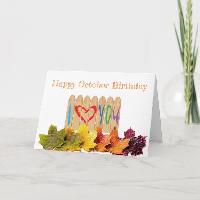 **OCTOBRE SOUHAITS D'ANNIVERSAIRE** AVEC CARTE D'A (Devant)