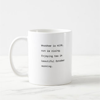 Octobre typographie de tasse de café poétique temp