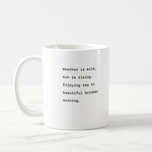 Octobre typographie de tasse de café poétique temp (Gauche)
