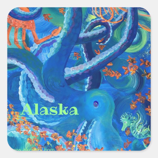 Octopacifica _ALASKA square Sticker (Front)