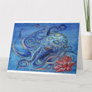 "Octopalotus" - Octopus with Lotus Greeting Card