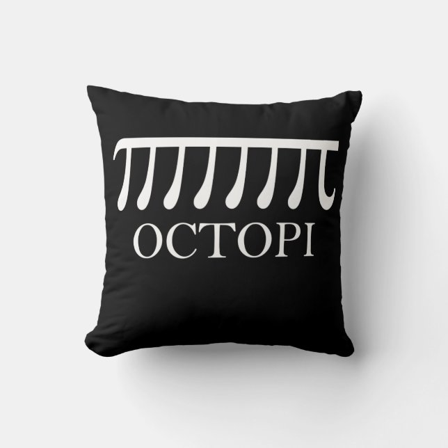 Octopi - Funny Pi Octopus Math Throw Pillow (Front)