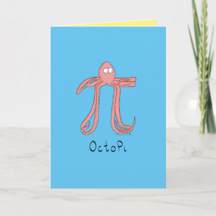 Octopi Octopus Pi Day Funny Greeting Card