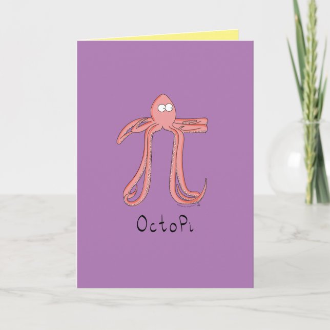 Octopi Octopus Pi Day Funny Greeting Card (Front)