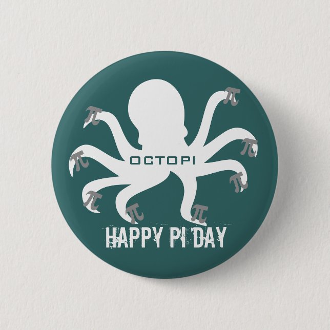 Octopi Pi Day 2 Inch Round Button (Front)