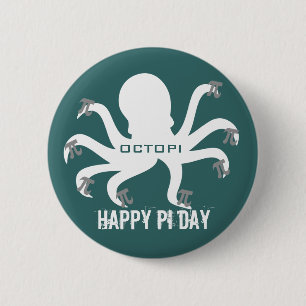 Octopi Pi Day 2 Inch Round Button