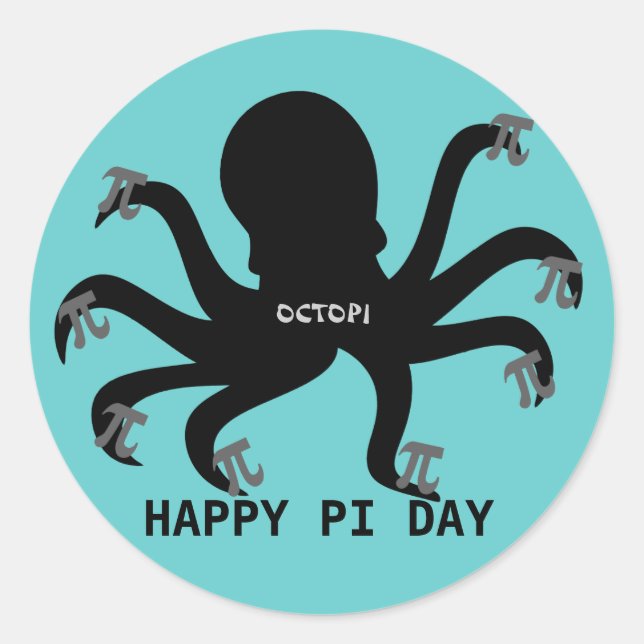Octopi Pi Day Classic Round Sticker (Front)