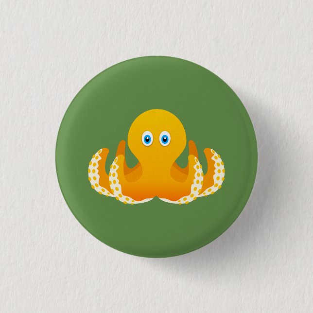 Octopus 1 Inch Round Button (Front)