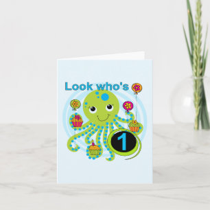 Octopus 1st Birthday T-shirts and Gifts Card