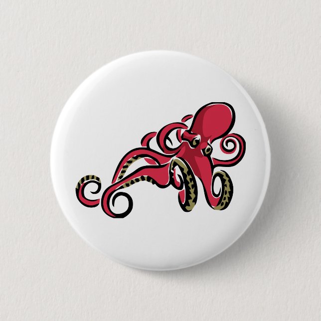 Octopus 2 Inch Round Button (Front)