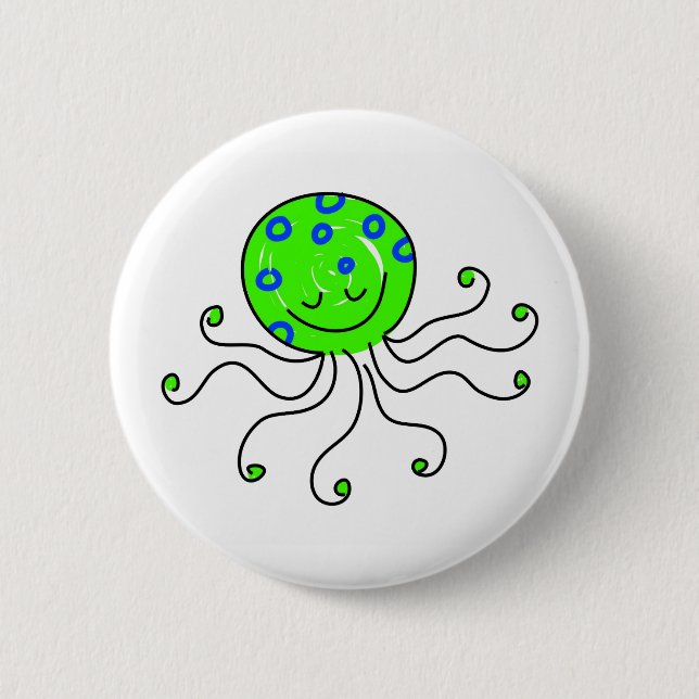 octopus 2 inch round button (Front)