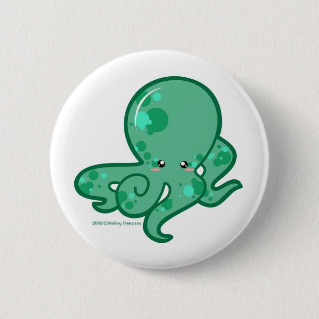 Octopus 2 Inch Round Button (Front)