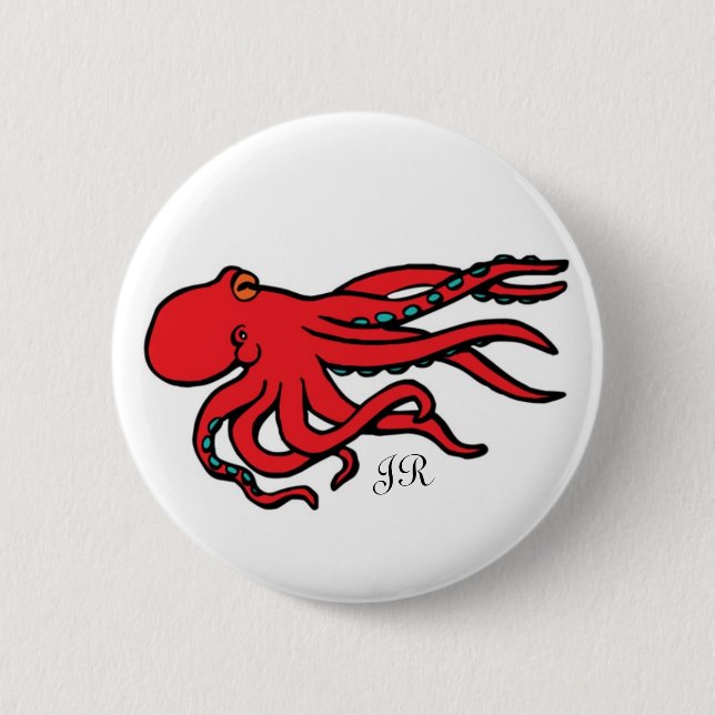 Octopus 2 Inch Round Button (Front)