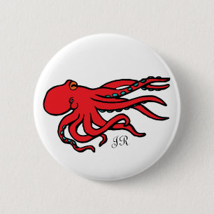 Octopus 2 Inch Round Button