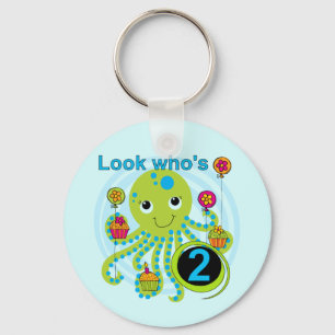 Octopus 2nd Birthday T shirts and Gifts Keychain