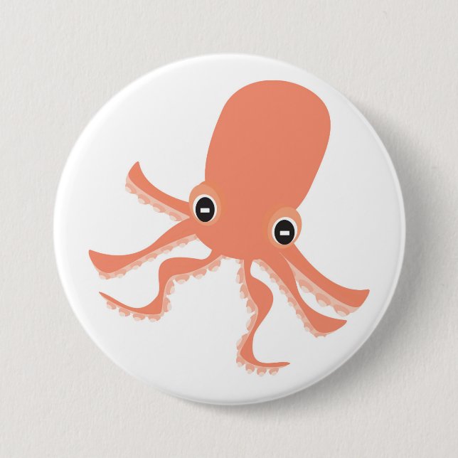 Octopus 3 Inch Round Button (Front)