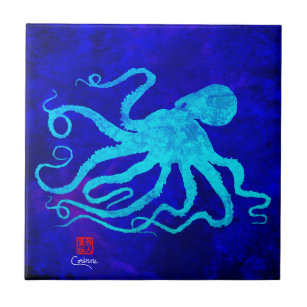 Octopus 6 R - Small Ceramic Tile