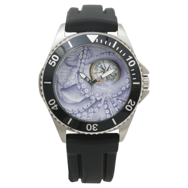 Octopus And Compass Purple Watch (Front)