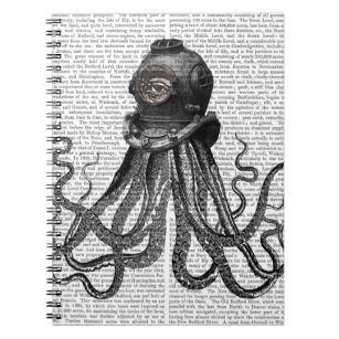 Octopus and Diving Helmet Notebook