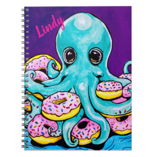 Octopus and doughnuts Spiral Photo Notebook