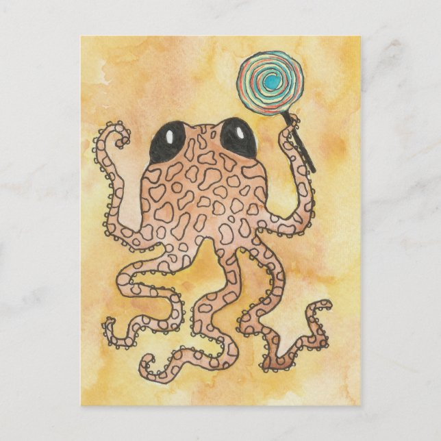 Octopus and Lollypop Postcard (Front)