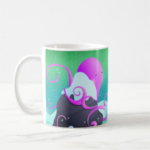 octopus and penguin - mug