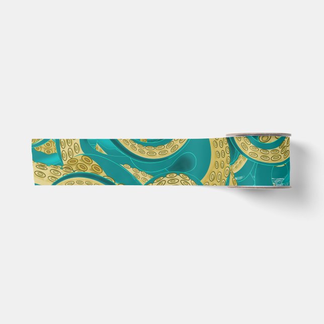 Octopus Art ribbon - Painting Satin Ribbon (Front)