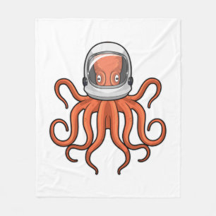 Octopus as Astronaut Fleece Blanket