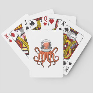 Octopus as Astronaut Playing Cards