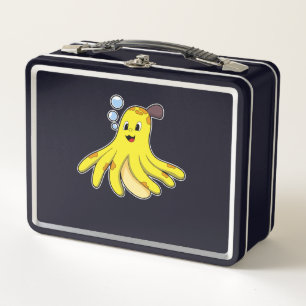 Octopus as Banana Metal Lunch Box