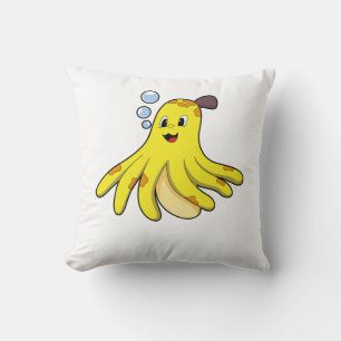 Octopus as Banana Throw Pillow