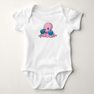 Octopus as Boxer with Boxing gloves Baby Bodysuit