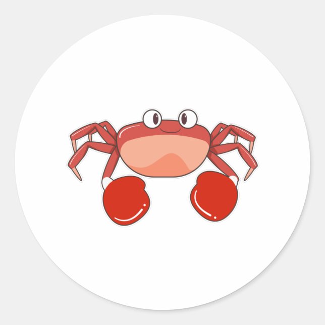 Octopus as Boxer with Boxing gloves Classic Round Sticker (Front)