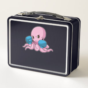 Octopus as Boxer with Boxing gloves Metal Lunch Box