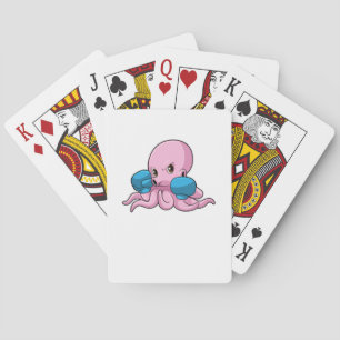 Octopus as Boxer with Boxing gloves Playing Cards