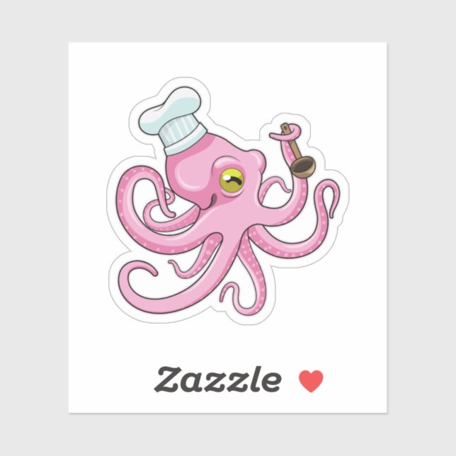 Octopus as Cook with Wooden spoon (Sheet)