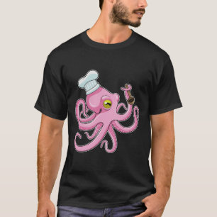 Octopus as Cook with Wooden spoon T-Shirt