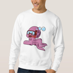 Octopus as Diver with Snorkel Sweatshirt