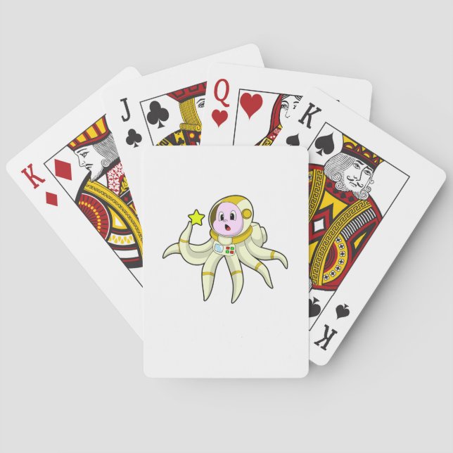 Octopus as Diver with Star Playing Cards (Back)