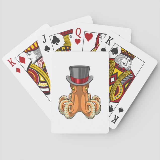 Octopus as Gentleman with Top hat Playing Cards (Back)