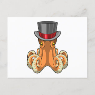Octopus as Gentleman with Top hat Postcard