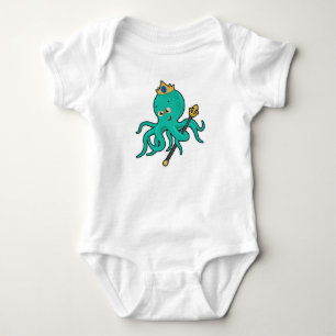 Octopus as King with Trident Baby Bodysuit