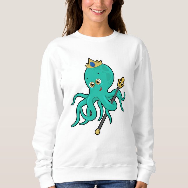 Octopus as King with Trident Sweatshirt (Front)