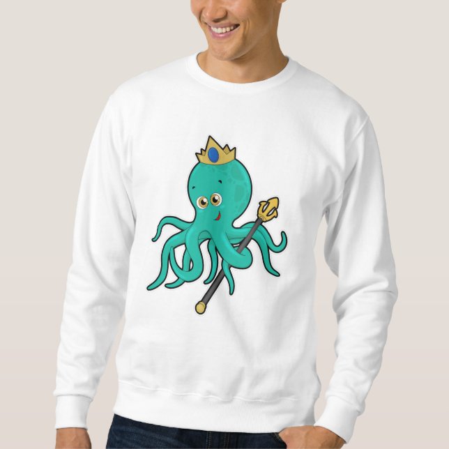 Octopus as King with Trident Sweatshirt (Front)