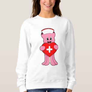 Octopus as Nurse with Heart Sweatshirt