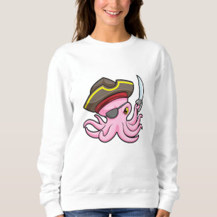 Octopus as Pirate with Sabre & Eye patch Sweatshirt