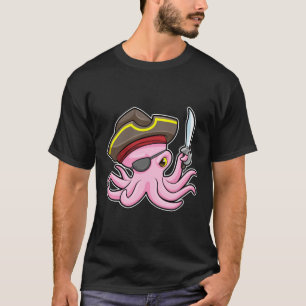 Octopus as Pirate with Sabre & Eye patch T-Shirt